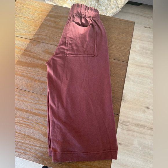 Free People Beach Wide Leg Cropped Sweat Pants - Maroon - Picture 4 of 5
